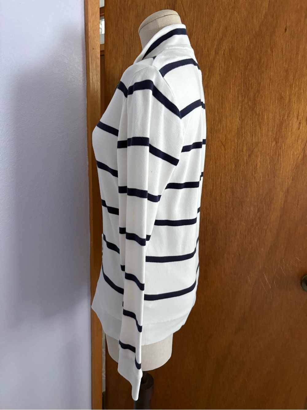 POLO RALPH LAUREN Boys sz XL 18-20 White Blue Striped Quarter Zip Long Sleeve - Picture 9 of 12